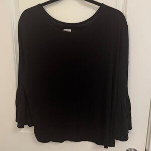 NIC + ZOE Bell Sleeve Top (Size: XL; Color: Black)